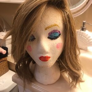 Beautiful blonde wig with brown low lights